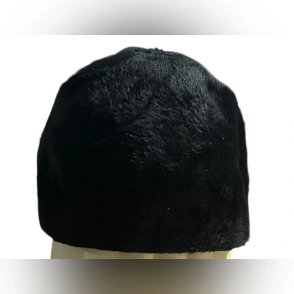 Jacques Heim Black Women's Duchess 50s or 60s Hat with Feather Accent